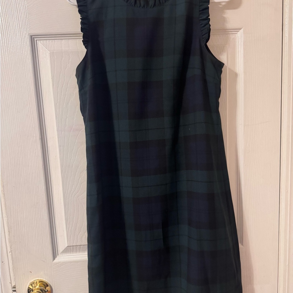 J. Crew Plaid Midi Dress - Green and Black